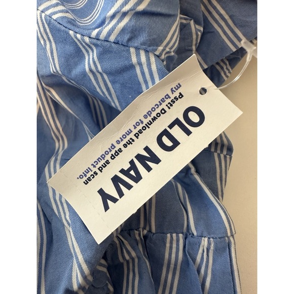 Old Navy Dress Women XL Petite Puff-Sleeve Cotton-Poplin Smocked Pockets New - Picture 7 of 11